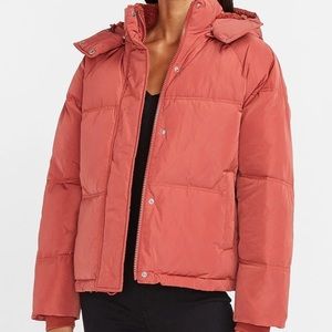 EXPRESS Sherpa Hooded Puffer Jacket - S
